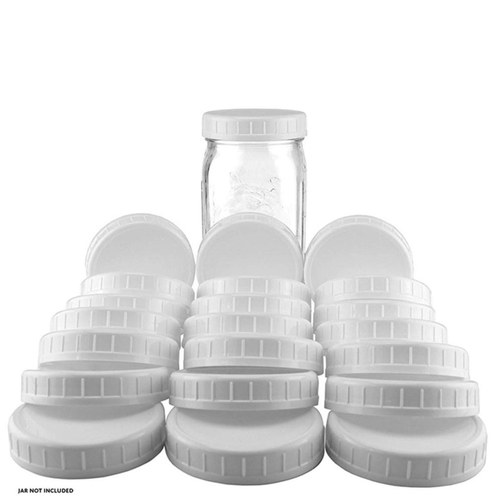 5/10Pcs Bocaux Mason avec couvercle Sans Doublure Côtelée Couvercle de Tasse En Plastique pour Mason à Bouche Régulière Cannings Étanche Bouteille De Stockage Casquettes Couverture: 10pcs / 86mm
