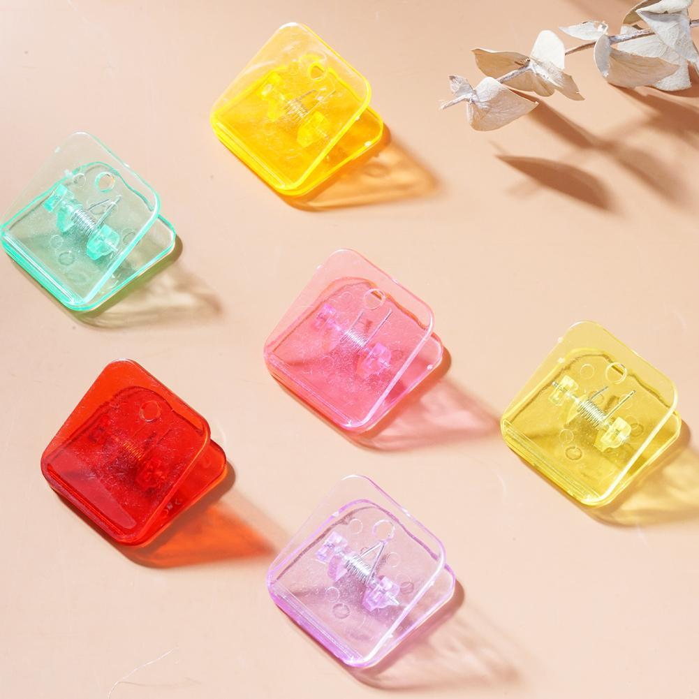 Multicolor Acrylic Clip Clamp Paper Clips Ticket Holder Documents Organizer Student School Office Supplies Bookmark Binder Clip