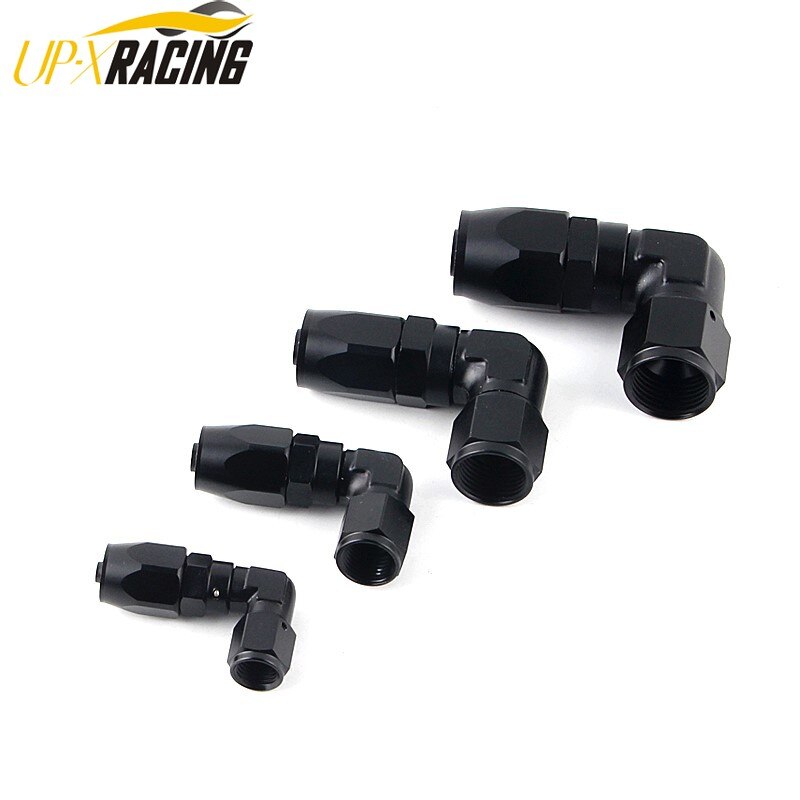 Rett 90 grader aluminium  an4 6 8 10 smidd type svingbar slange endekobling adapter oljekjøler drivstoffledning