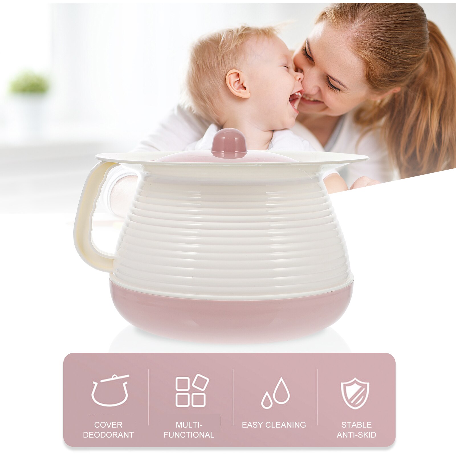 1 Set Portable Children Spittoon Disabled Chamber Pot Night Urine Pot for Elderly Covered Spittoon