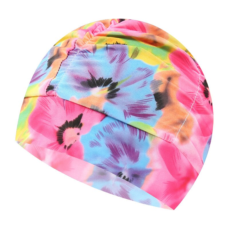 Czepek pływacki kobiety Unisex dziewczyny długie włosy czepek kąpielowy czepek Stretch Drape bezpłatny rozmiar basen kąpielowy Sport elastyczny Nylon Turban: D