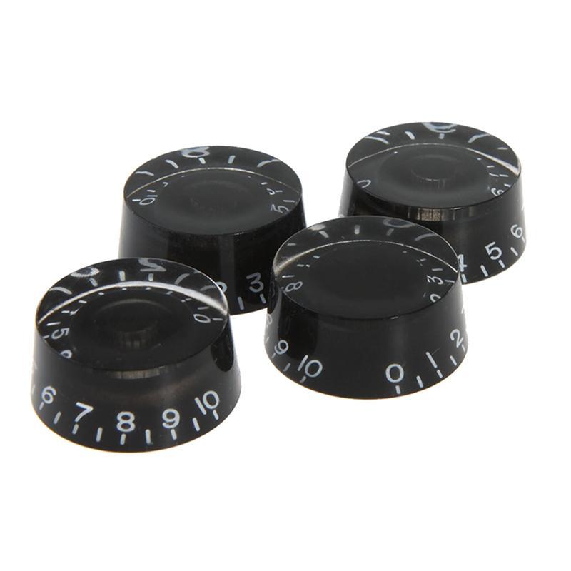 4 Stuks Ronde Gitaar Knoppen Speed Volume Tone Control Knoppen Rotary Knoppen Voor Elektrische Gitaar Onderdelen Vervanging: Black