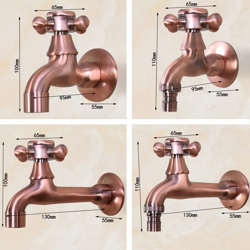 Antike Rote Kupfer Wand Halterung Garten Bibcock Waschmaschine Wasserhahn Bad Mopp Wasserhahn Outdoor Wasserhahn Einzigen Kaltem Leitungs KD080