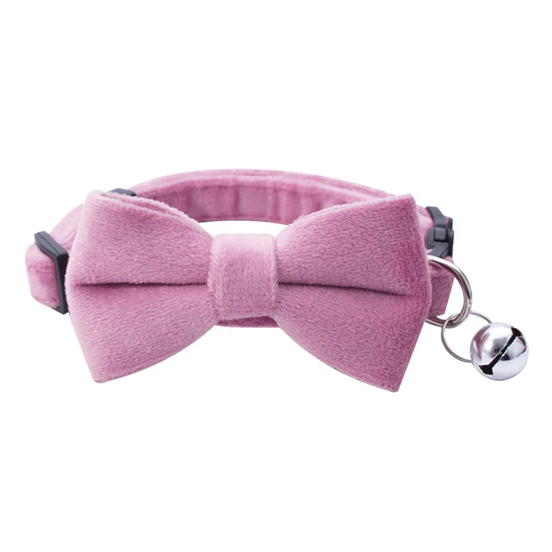 Collar para mascotas con lazo, Collar para gatos, hebilla de seguridad, campana para gatos, Collar antisufocación, Collar para cachorros: Rosa