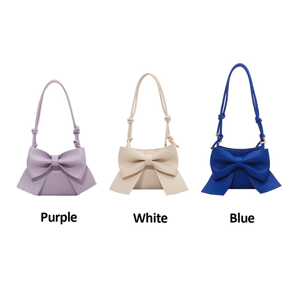 Frauen Mädchen niedlich Einkaufen Reißverschluss PU Leder mit Bowknot fest einstellbar Gurt Schulter Datierung Täglich Crossbody Tasche