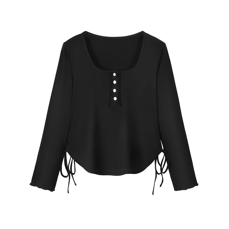 2023 Korean Sexy Style Hipster Street Y2k Dignified Aesthetic Grace Vintage Pullover Solid Color Top Women: 5XL / black