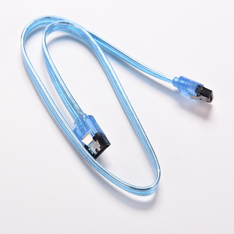 1pc 20in 50CM SATA 3.0 III 6Gb/s High Speed HDD Data Cable Cord 6Gbs PC Hard Disk Drive Connect Cable Connector Clear Blue