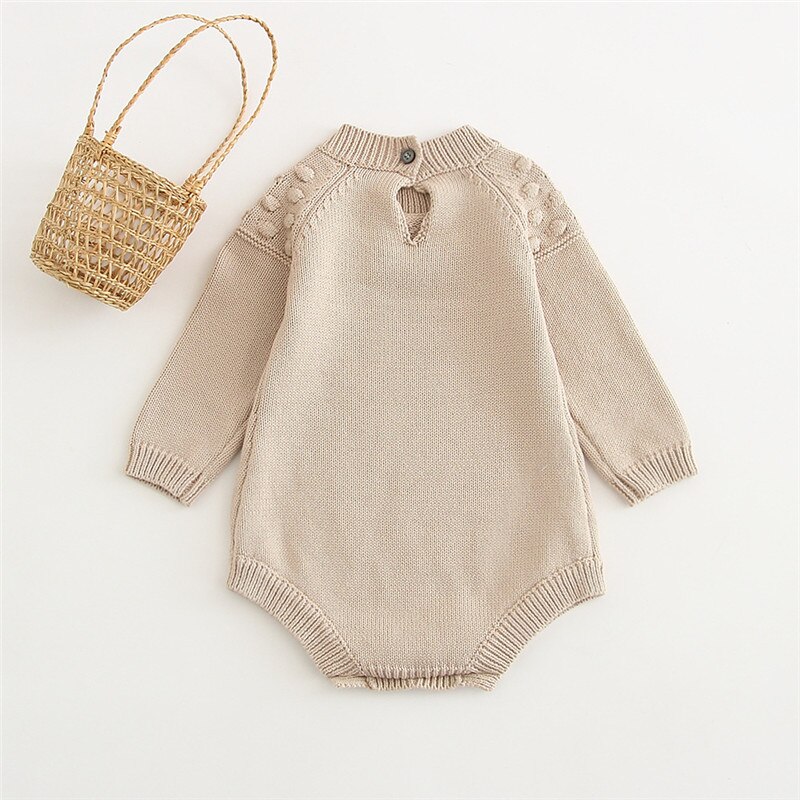 Baby Gebreide Kleding Herfst Baby Romper Meisje Jumpsuit Hollow Lange Mouwen Baby Baby Meisje Romper Trui Kleding Baby Onesie