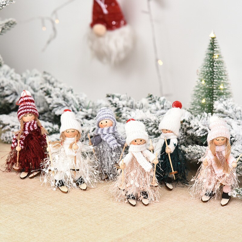 Décorations d'arbre de noël, poupée d'ange pour fille, pendentif Kawaii, ornements d'arbre de noël pour nouvel an, de noël pour enfants,