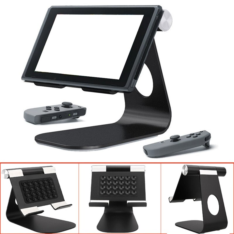 AU42 -Aluminum Alloy Adjustable Holder Stand for Nintendo Switch Game Chassis Bracket Playstand Base Cradle Support for N-S