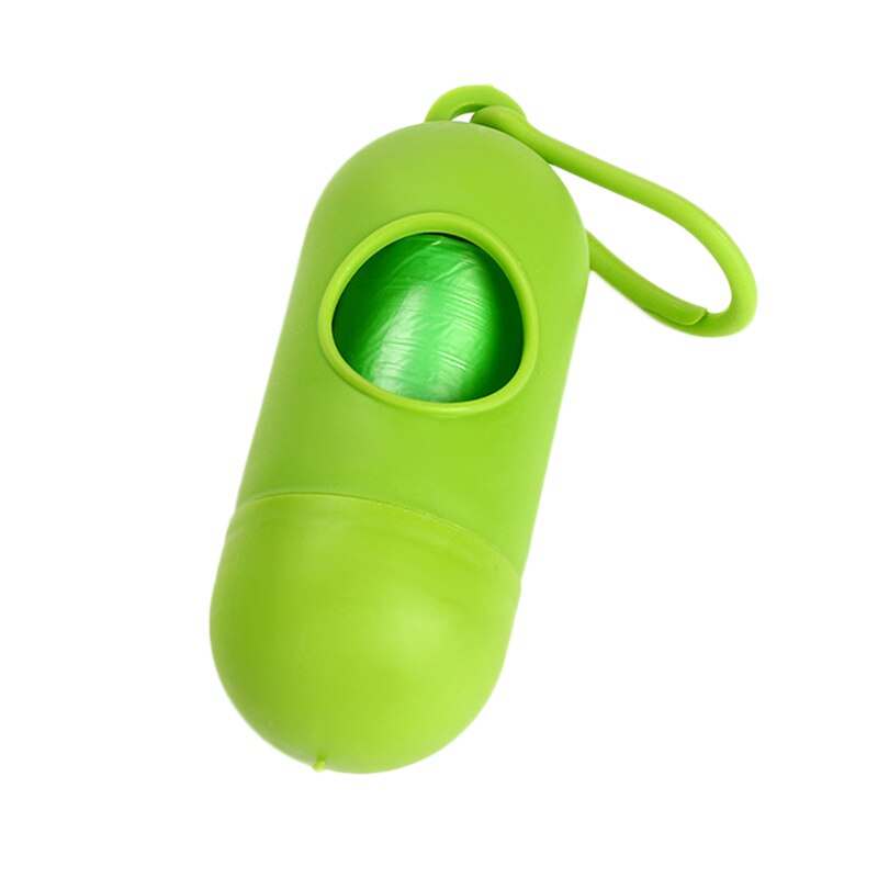 Newly Pet Garbage Bag Storage Box Case Clean Waste Stool Carrier Holder Durable Pill Shape FIF66: Green