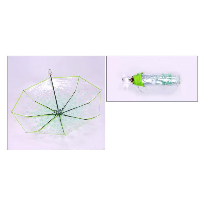Kersenbloesems Transparante Paraplu Compact Vouwen Winddicht Stijl Clear Paraplu Regen Voor Vrouwen Mannen Zon Regen Paraplu: Groen
