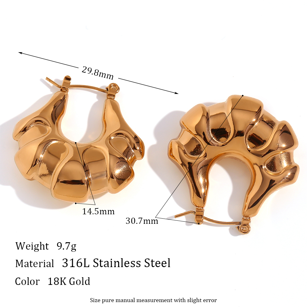 2023 Trendy Speciale Tas Tas Vorm Vergulde Licht Gewicht Oorringen Voor Vrouw Feest Rvs Oorbellen Sieraden: Default Title