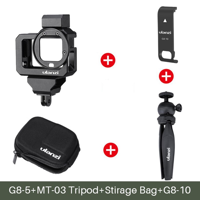 Ulanzi Metalen Vlog Case Kooi Voor Gopro Hero Black 8 Verlengen Koude Shoe Mount Voor Microfoon Led Licht: Tripod