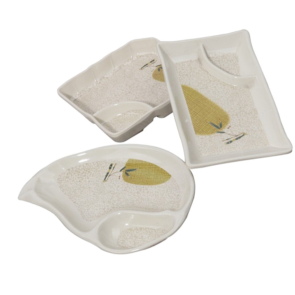 2 Compartment Reusable Sauce Dish Side Seasoning Dish Condiment Dishes Sushi Soy Dipping Bowl Snack Serving Tools