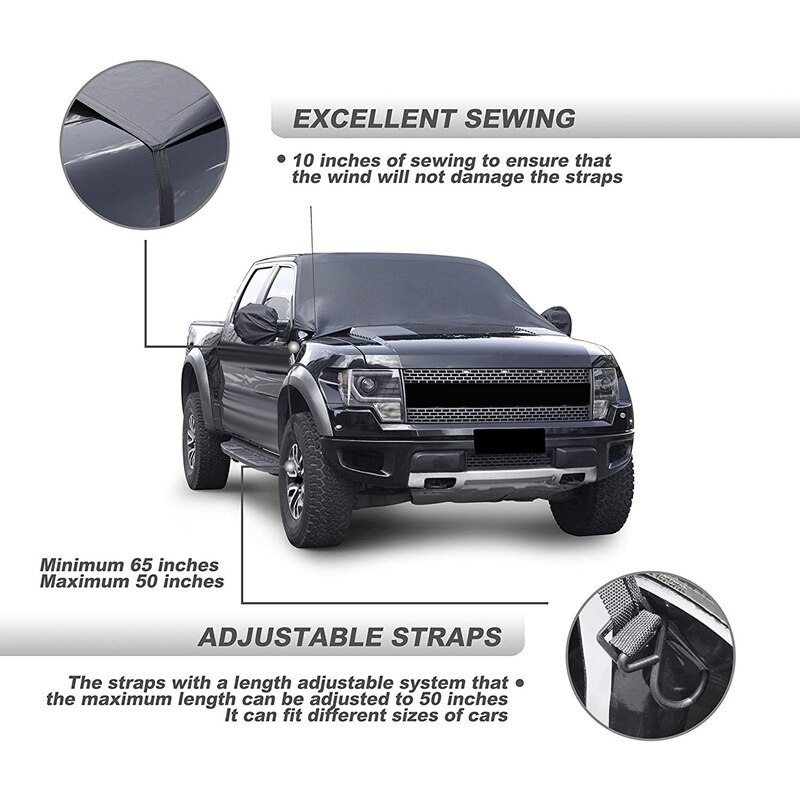 96 Inch X 57 Inch Car Windshield Snow Cover with Mirror Snow Covers for Protect Windshield and Mirror From Snow, Ice and Frost f