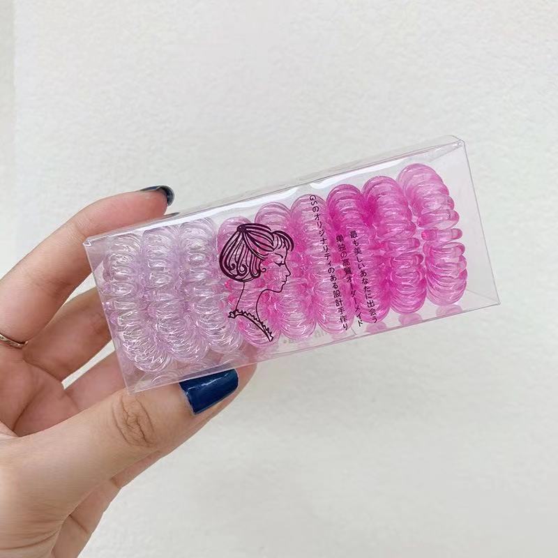 Bandeau élastique en plastique pour cheveux, ligne téléphonique, anneau de cheveux en caoutchouc pour femmes et filles, accessoires pour cheveux: NO.7