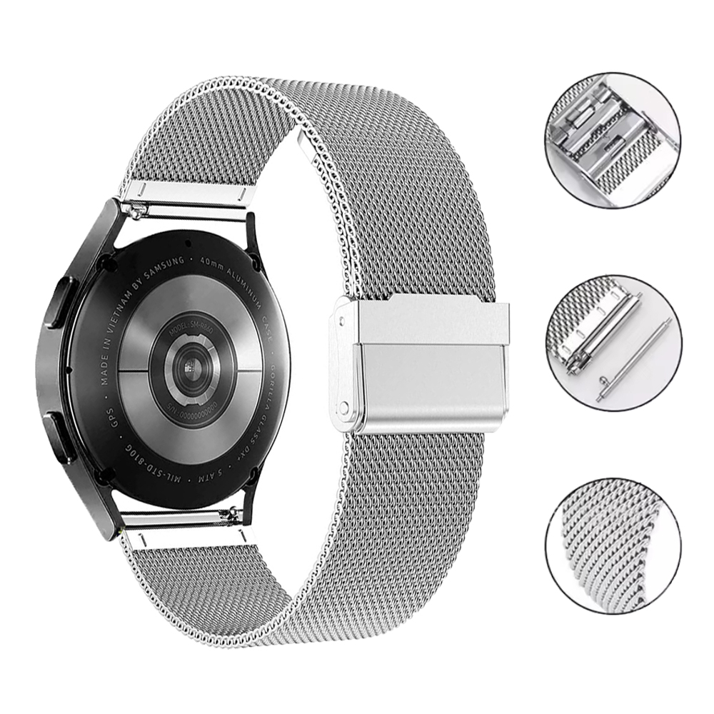 20mm 22mm Replace Strap for Amazfit Bip 6 5 4 Metal Band for Amazfit BALANCE/Active2/GTR/GTS Milanese Stainless Steel Bracelets