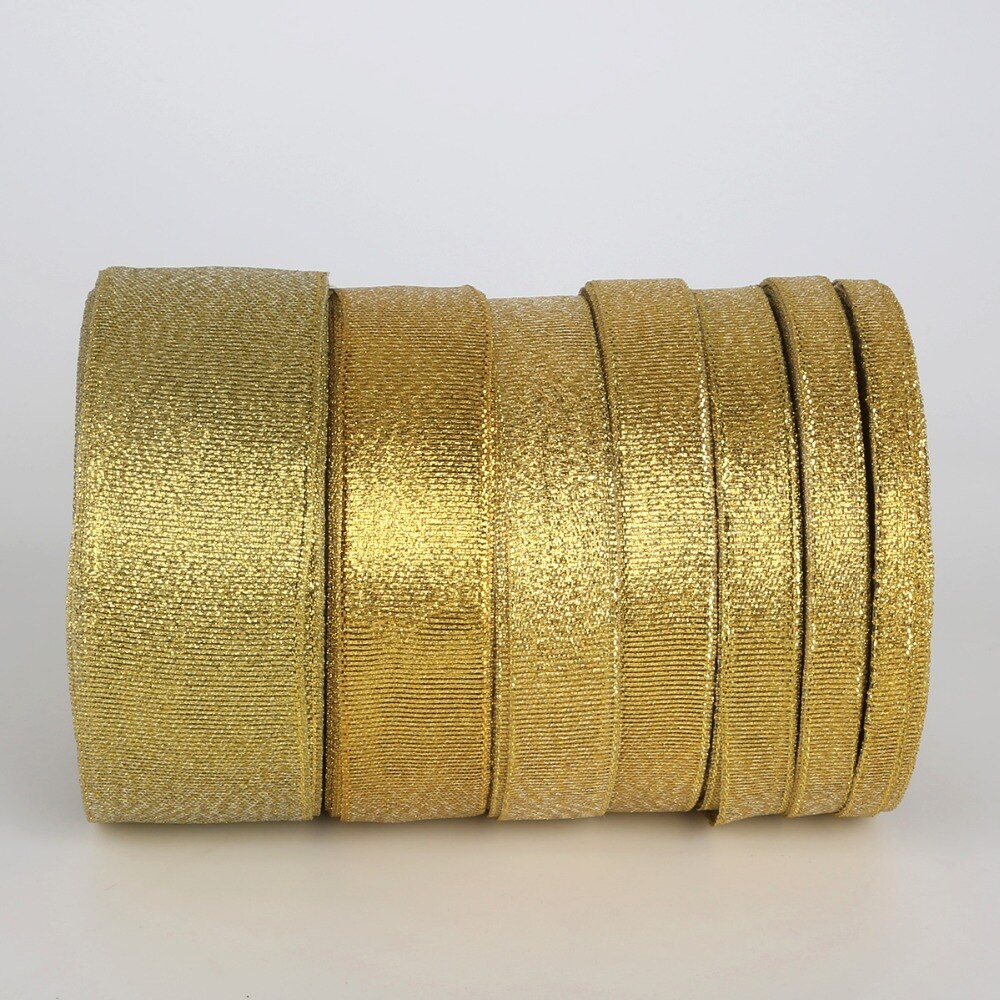 Cadeaulint re-use wit goud 4 mm (100 meter