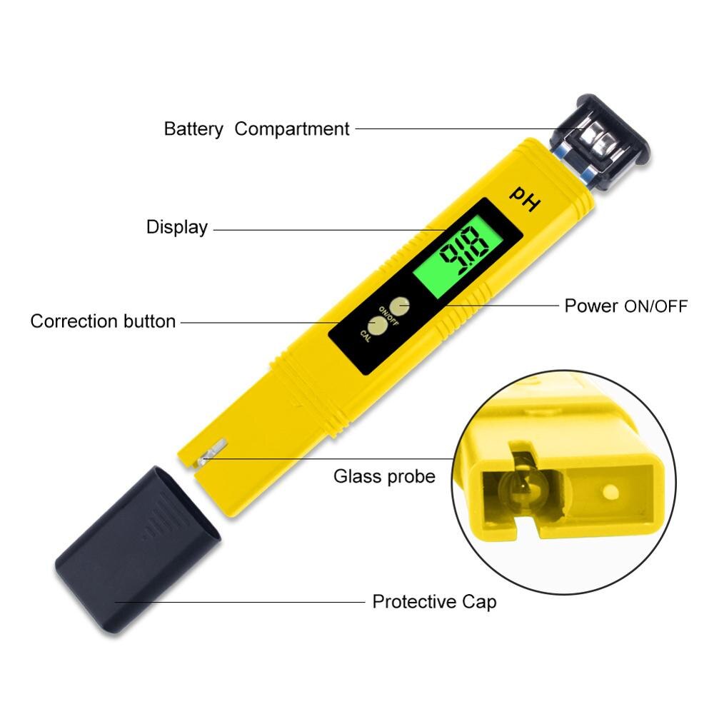 Digital PH Meter Tester LCD Display Water Tester Accuracy 0.01 Aquarium PH Meter