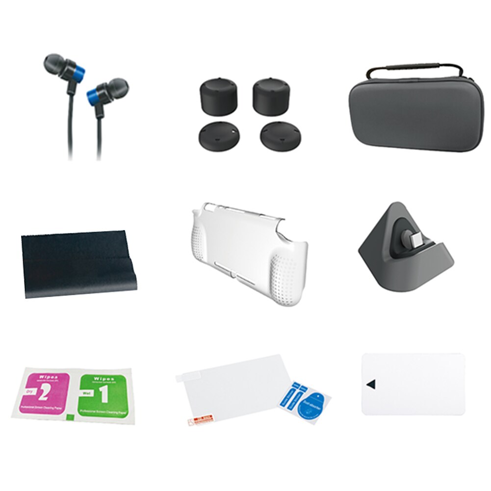 Sac en tissu étui de protection carte de sac d'alcool pour essuyer le tissu de Film et ainsi de suite pour Nintendo Switch Lite 12 en 1 Kit