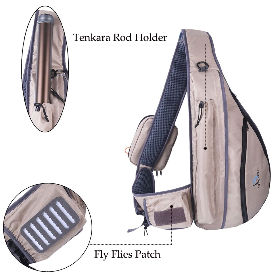 Maximumcatch Tenkara Fishing Bag Fly Fishing Sling Pack Adjustable Size