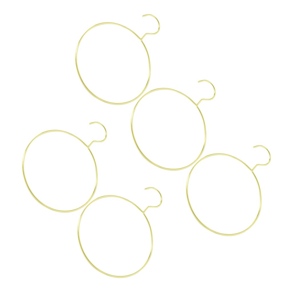 Cintres ronds en fer pour vêtements, 5 pièces, écharpes créatives, cintre rond en métal (doré)