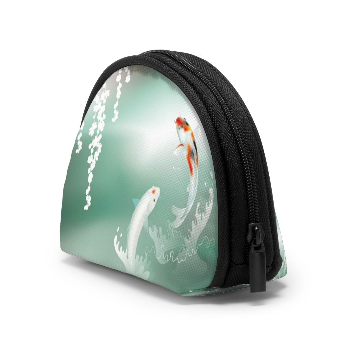 Japanska koi karpar spelar i damm klassisk stil plånbok äkta plånböcker kort handväska korthållare plånbok kvinna hög