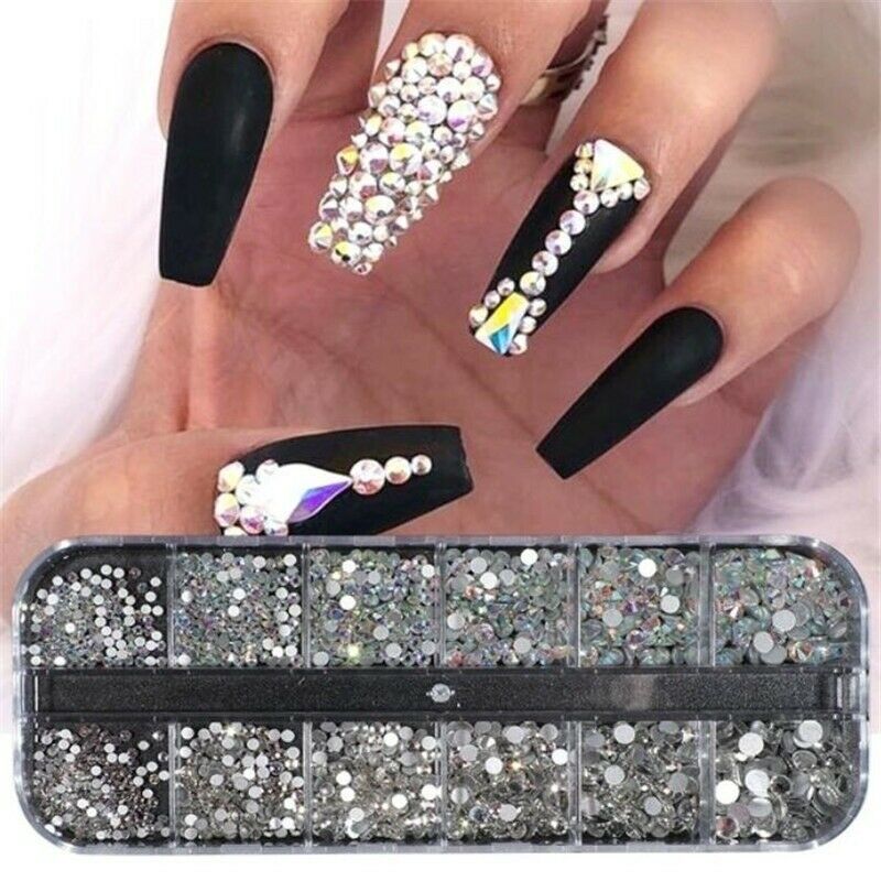 3D Nail Edelsteen Steentjes Rechthoekige Flash Sieraden Glas Diamant Gem Nagels Decoratieve Nagel Benodigdheden