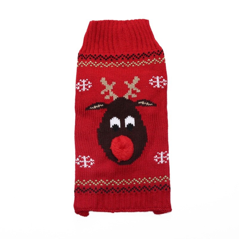 Jule kæledyr tøj rød næse hjorte kæledyr sweater lille medium og stor hund sweater