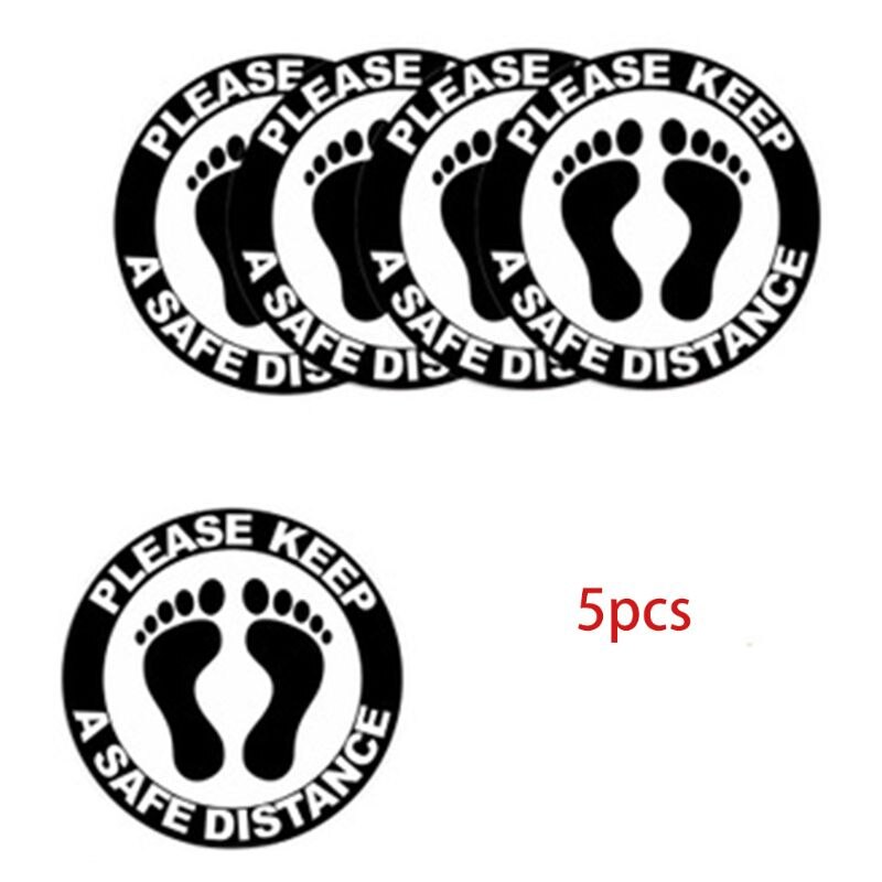 5pcs Please Keep Social Distancing Floor Sign Safety Distance Adhesive Sticker Marker for Supermarket Hospital: D