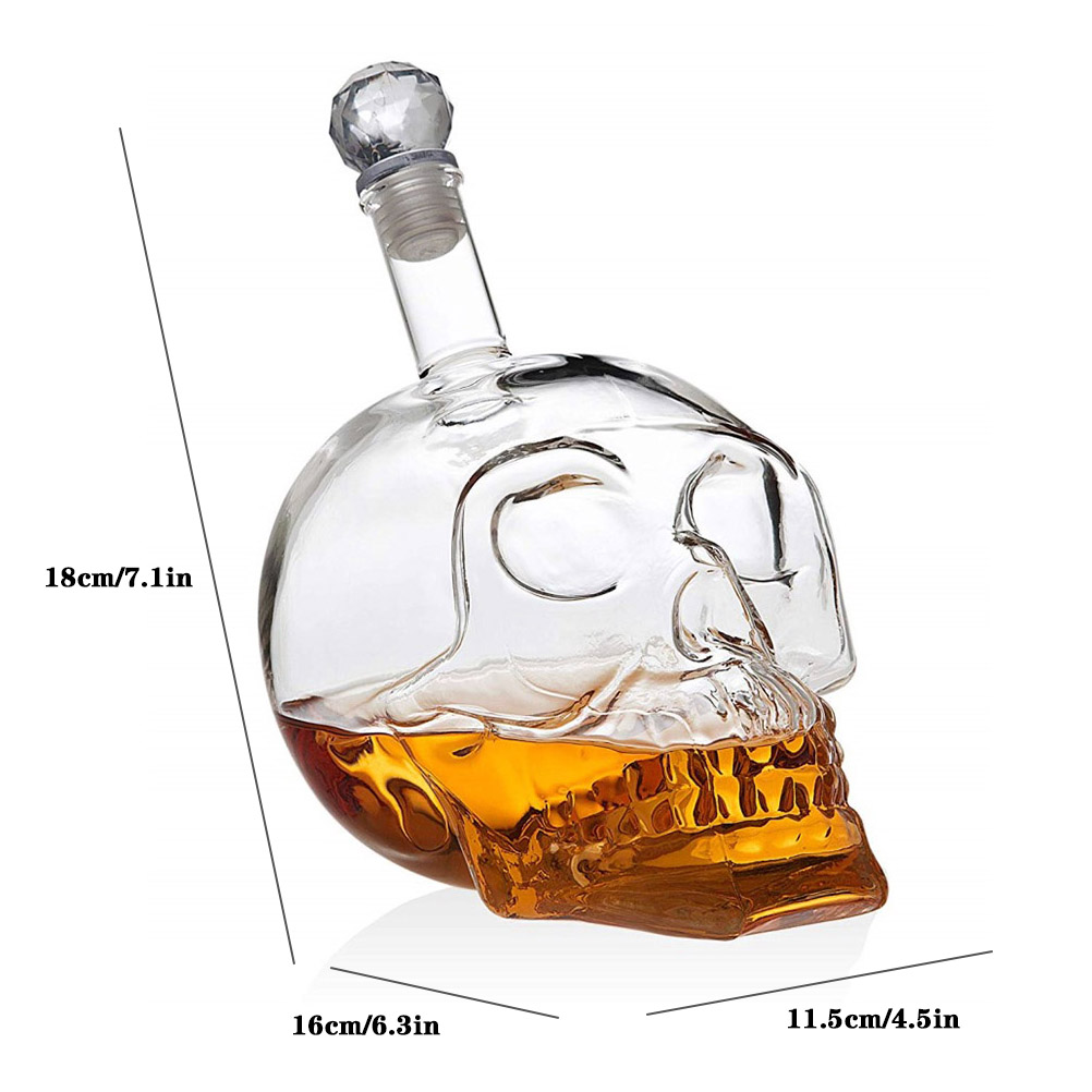 1000ml Crystal Vodka Bottle Skull Bottles Gothic Wine Vodka Decanter Glass Decanter Whiskey Decanter With Stopper