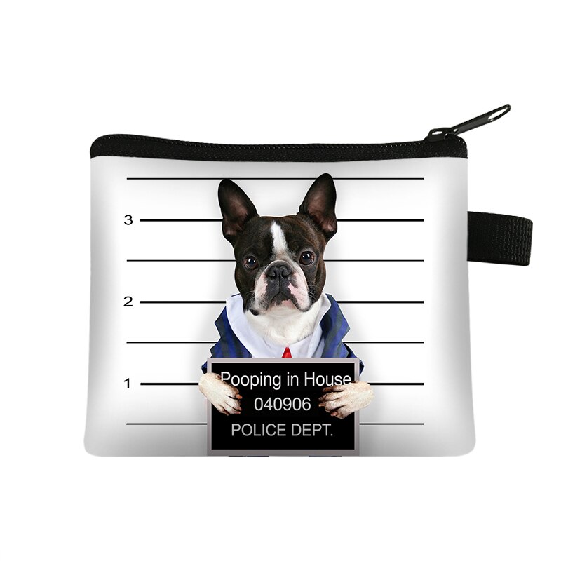 Lustige Schlechte Hund Brieftasche Niedliche Bulldogge Mops Münze Geldbörsen Damen 3D Druck Tier Ändern Nette Kleine Zipper Tasche für frauen Beutel: lqbbaddogs10