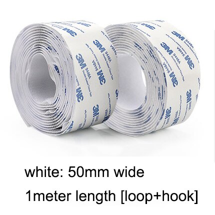 1Meter/Pairs Strong Self adhesive Hook and Loop Fastener Tape nylon sticker velcros adhesive with Glue for DIY 20/25/30/38/50mm: 50mm white 1meter