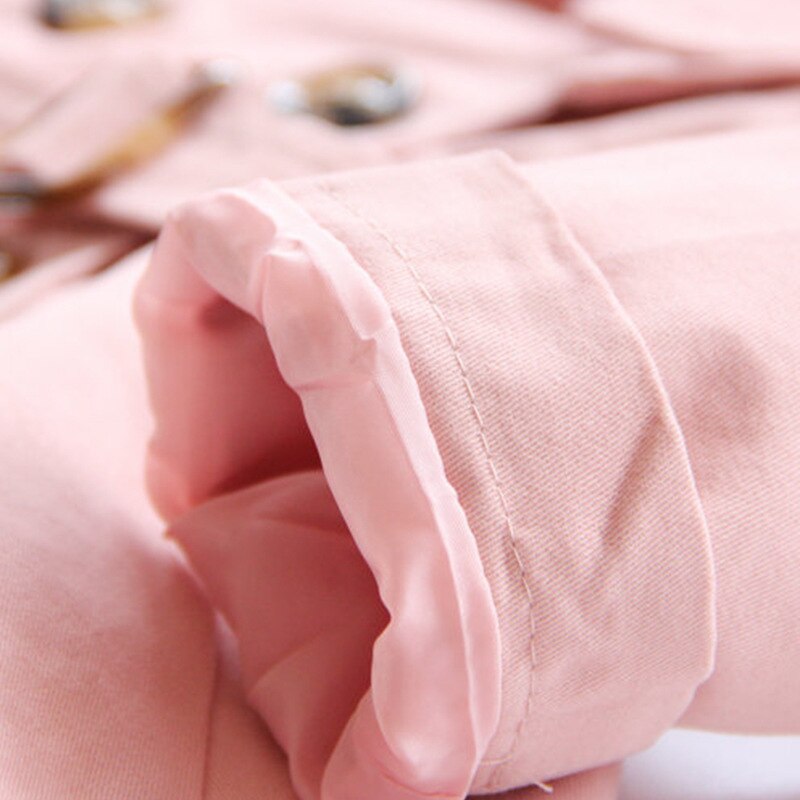 Children's spring and autumn windbreaker jacket children's solid color double-breasted cotton was thin windbreaker jacket