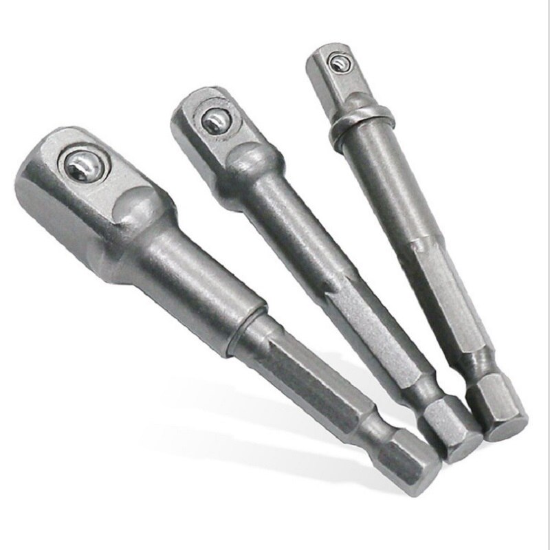3 pièces/ensemble 1/4 "1/2" 3/8 "clé hexagonale manchon à tête carrée rallonge barre perceuse électrique prise adaptateur Kit de tournevis électrique