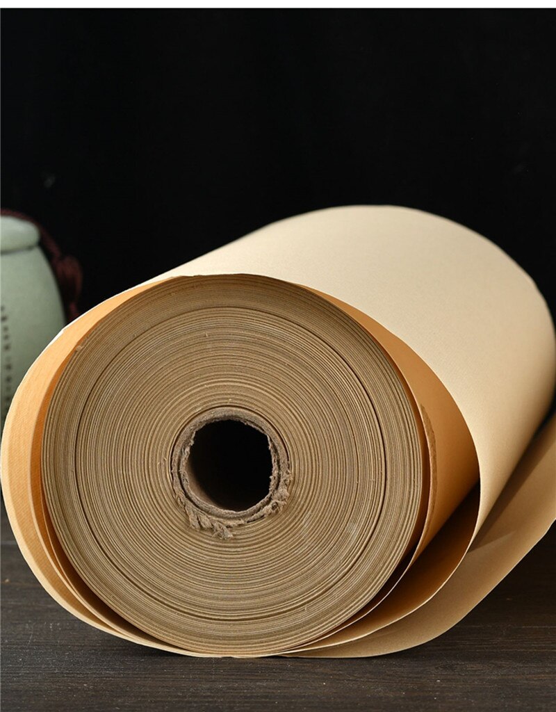 Antique raw half-raw rolling paper scroll rice paper Chinese calligraphy ink xuan scroll painting roll 50Mx35cm/50Mx50cm 1pc