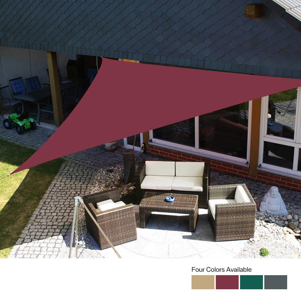 280GSM Waterproof Polyester Shade Sail Rectangle Triangle Awning Outdoor Waterproof Tents Garden Terrace Swimming Shade: Wine red3.6x3.6x3.6m