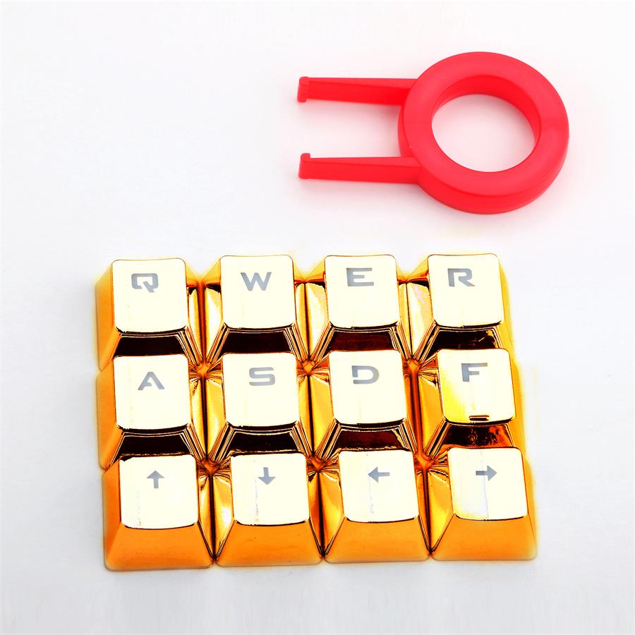 Gouden Kleur 12 key Caps PBT backlit WASD Richting Keycaps Met Keycap Puller Voor Cherry MX Switches Mechanische Gaming Toetsenbord