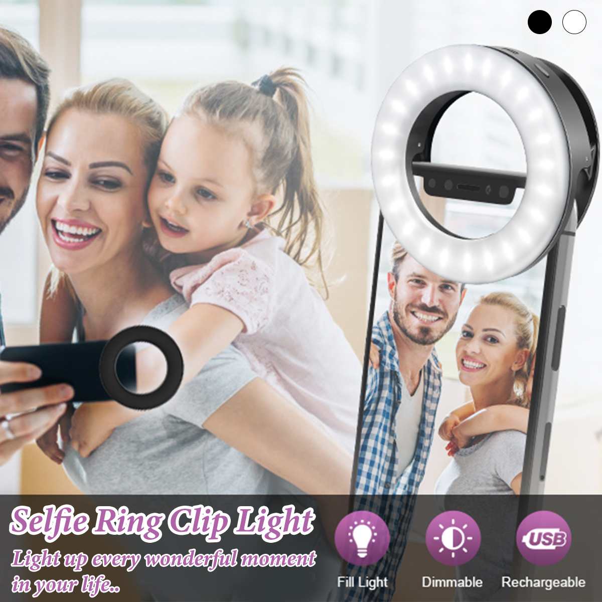 Usb Charge 48 Led Selfie Ring Licht Mini Cirkel Mobiele Telefoon Lens Make Vullen Licht Laptop Camera Voor Smart Phone fotografie