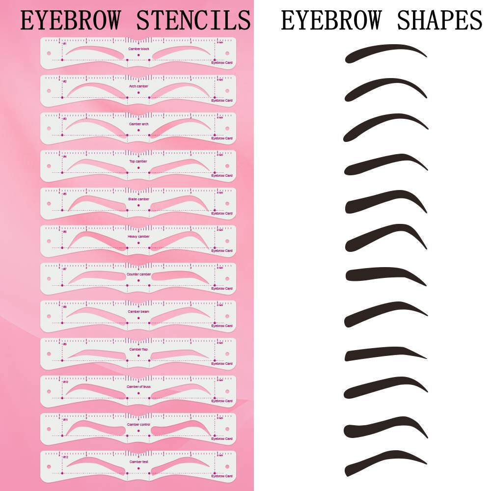 1Set Eyebrow Grooming Shaping Template Eyebrow Magic Makeup Eye Brow Class Drawing Guide Eyebrow Stencil Card Template Helper