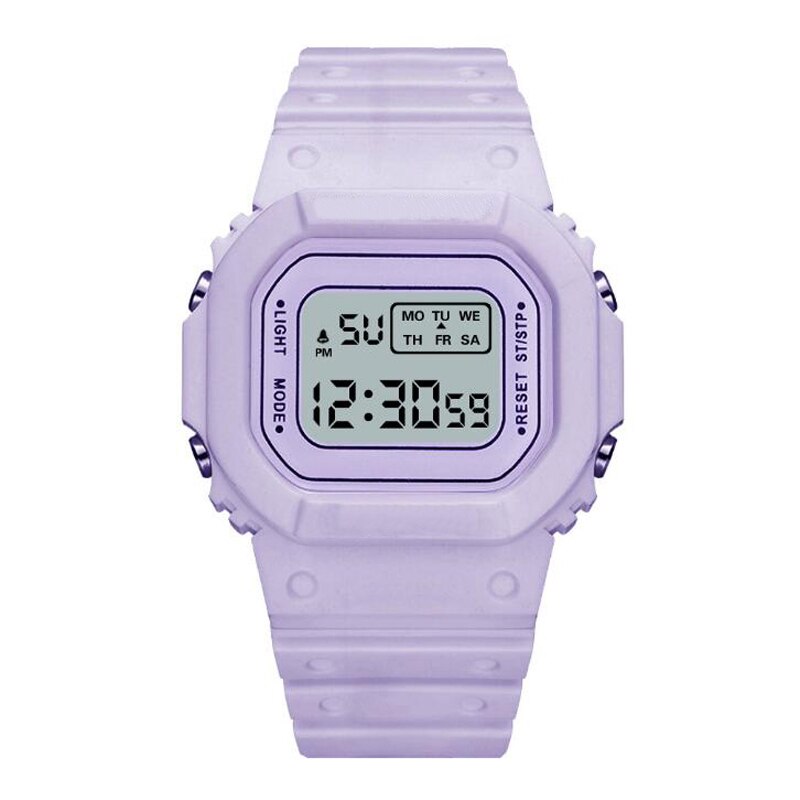 Lyx dam digital grön klocka multifunktion vattentät dam klockor unisex manlig klocka rektangel barn sportklockor: Xr4394- s