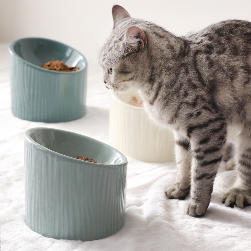 Plato de cerámica antideslizante para gatos y perros, cuenco de agua y comida para cachorros, comederos de animales, producto para mascotas, accesorios # P023