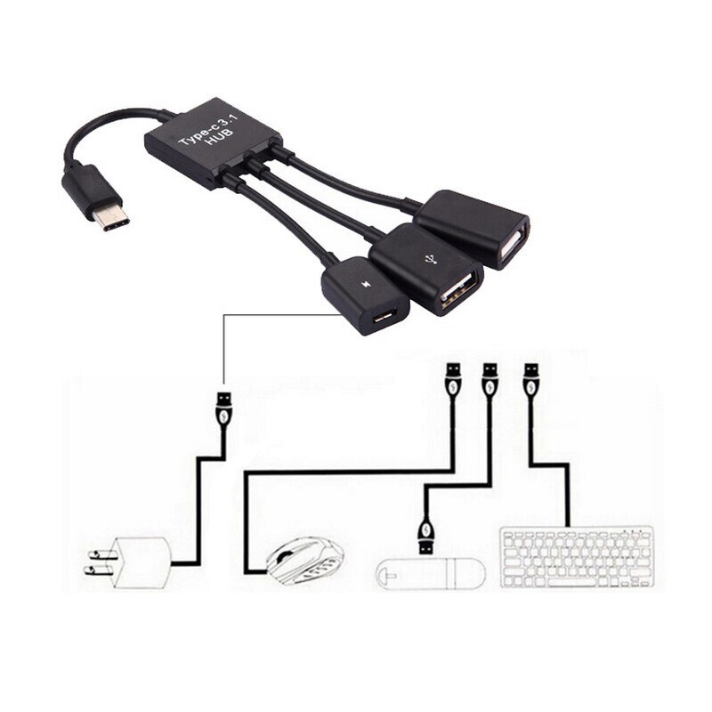 Type-C USB Adapter OTG Cable Type-C USB Male to USB Female Adapter USB Hub for Samsung Xiaomi Huawei Mouse Keyboard Disk Flash