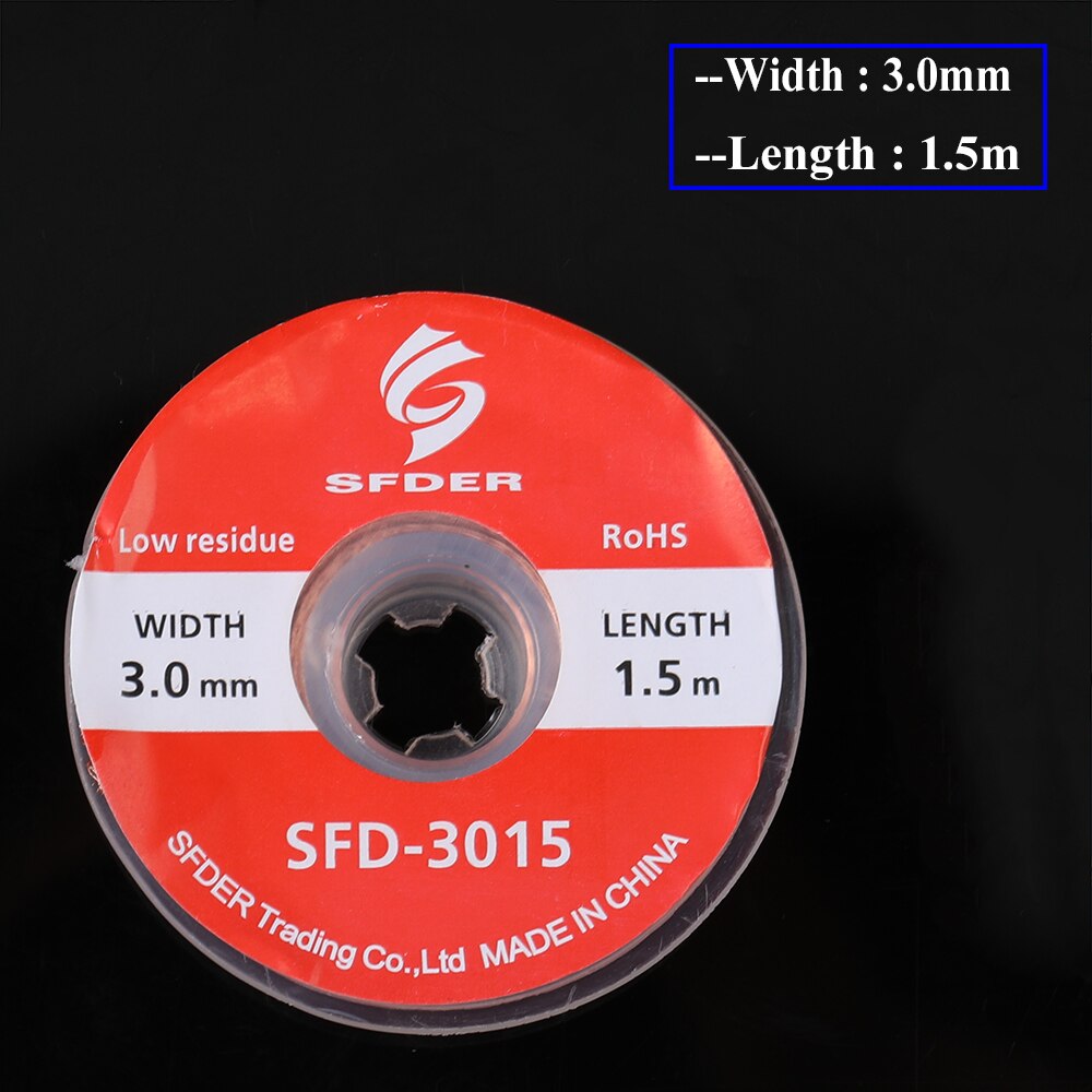 Herramientas de reparación de soldadura BGA, 10 unids/lote de mecha de soldadura trenzada de 1,5mm, 2,0mm, 2,5mm, 3,0mm, 3,5mm, removedor de estaño