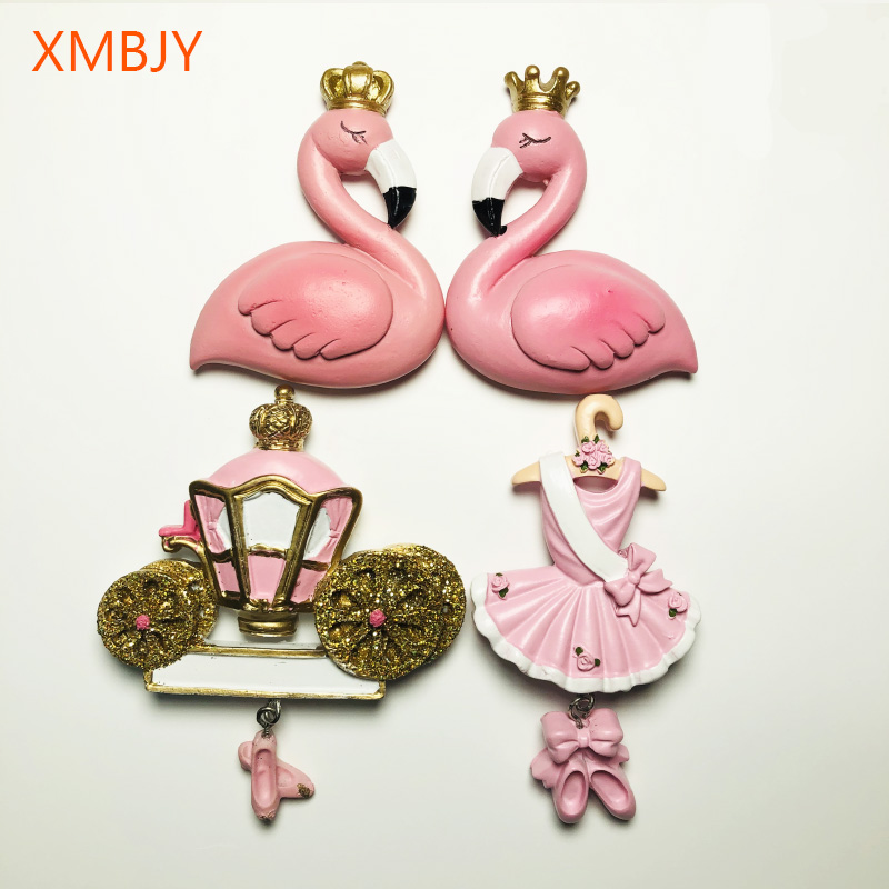 3D Refrigerator Magnets Angel Princess Carriage Fridge Magnet Magnet Girl Ballet Skirt Decorative Magnetic Message Sticker