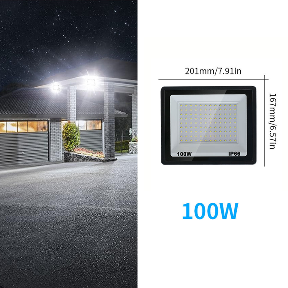 LED Spotlight High brightness 220V 10W 20W 30W 50W 100W 150W 200W 300W Waterproof IP66 Garden Outdoor Light lamp Reflector lamp: M / changeable