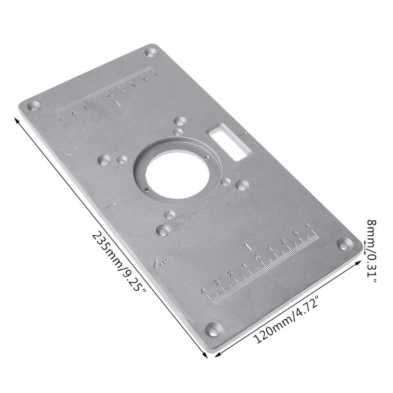 700C Aluminum Router Table Insert Plate + 4 Rings Screws For Woodworking Benches