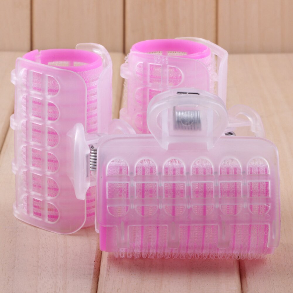 Fácil 3 unids/set de rizador de pelo, flequillo, pinza rizadora de pelo autoadhesiva de plástico, herramienta de estilismo de peluquería sin lazo de calor