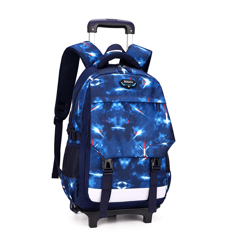 Skole rygsæk med 2 hjul rejsetrolley bagage taske vandtæt trolley børn skoletaske til dreng pige rygsæk børn: 2 hjul  a1